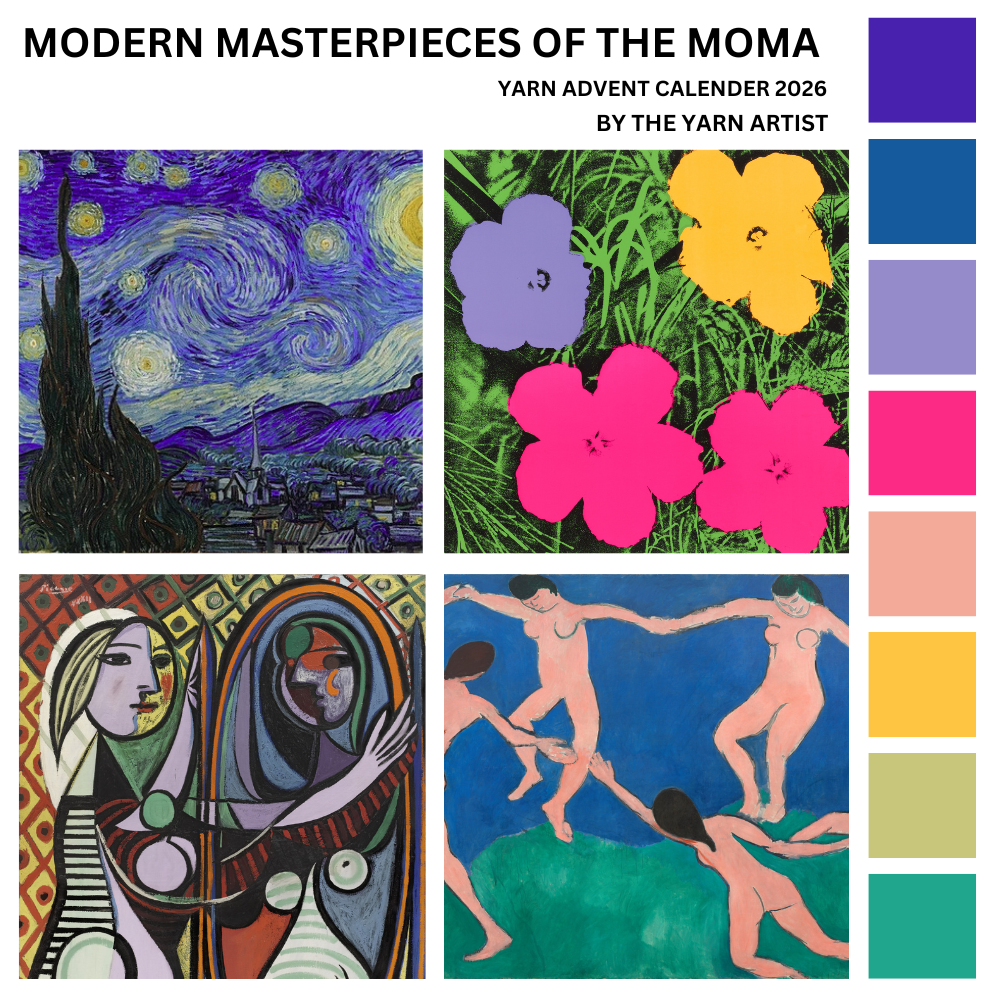 Modern Masterpieces of the MoMA Inspired Art Yarn Advent Calendar 2026 - 24 Days plus extras - Superwash Sock 4 Ply & Merino DK