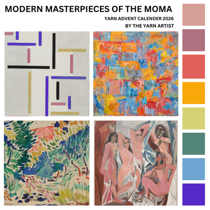 Modern Masterpieces of the MoMA Inspired Art Yarn Advent Calendar 2026 - 24 Days plus extras - Superwash Sock 4 Ply & Merino DK