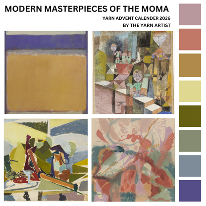 Modern Masterpieces of the MoMA Inspired Art Yarn Advent Calendar 2026 - 24 Days plus extras - Superwash Sock 4 Ply & Merino DK