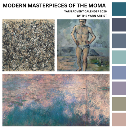 Modern Masterpieces of the MoMA Inspired Art Yarn Advent Calendar 2026 - 24 Days plus extras - Superwash Sock 4 Ply & Merino DK