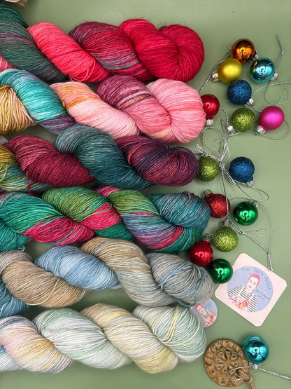 Christmas Collection - Superwash Merino DK, 4 Ply and Sparkle - Ready to ship
